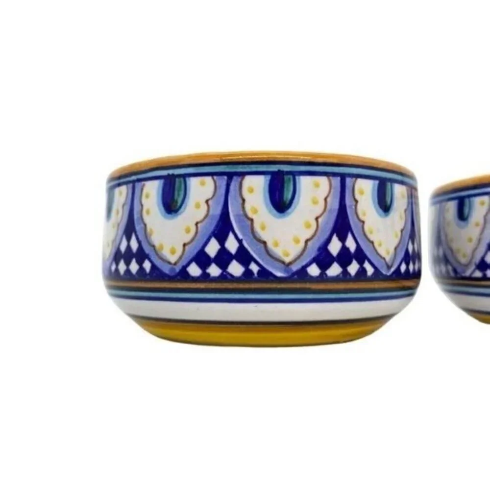 Deruta Italy Dip Amano Mano Franco Mari Artist Signed Candle Stick Holders
